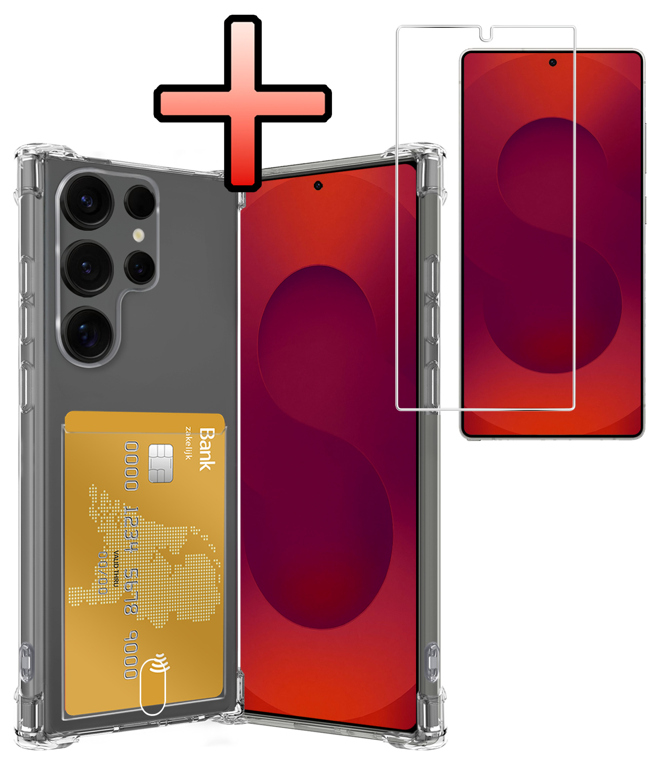 NoXx NoXx Samsung Galaxy S25 Ultra Hoesje Pashouder Met Screenprotector