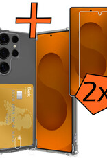 Nomfy Nomfy Samsung Galaxy S25 Ultra Hoesje Pashouder Met 2x Screenprotector