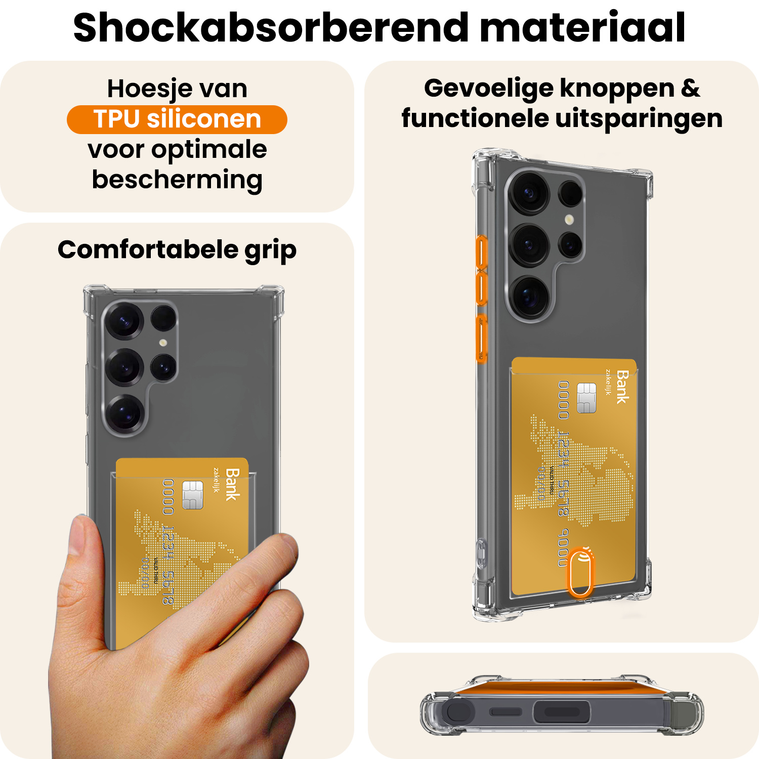 Nomfy Nomfy Samsung Galaxy S25 Ultra Hoesje Pashouder Met 2x Screenprotector
