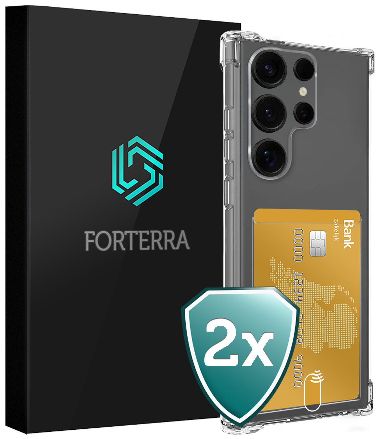 Forterra Forterra Samsung Galaxy S25 Ultra Hoesje Pashouder - 2 PACK