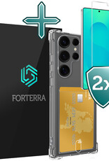 Forterra Forterra Samsung Galaxy S25 Ultra Hoesje Pashouder Met 2x Screenprotector