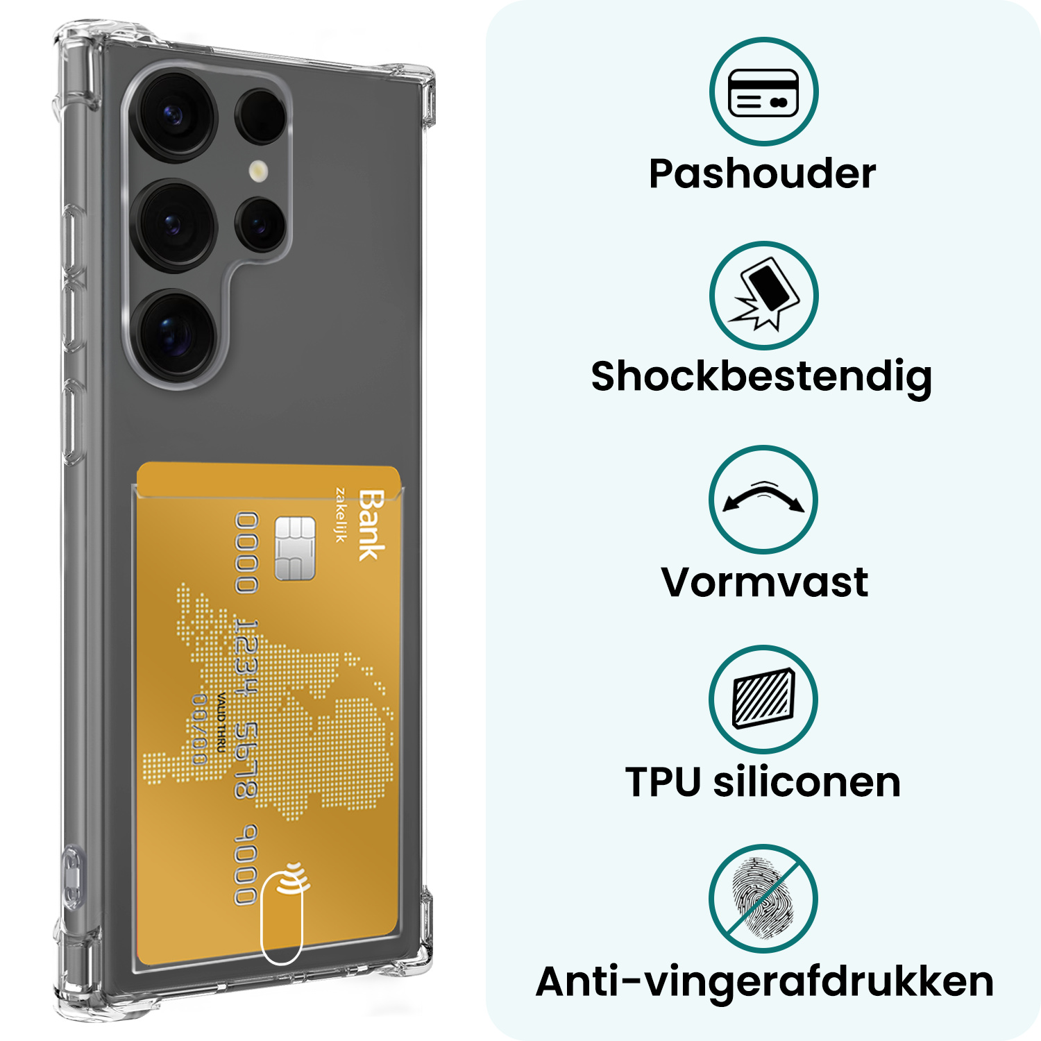 Forterra Forterra Samsung Galaxy S25 Ultra Hoesje Pashouder Met 2x Screenprotector