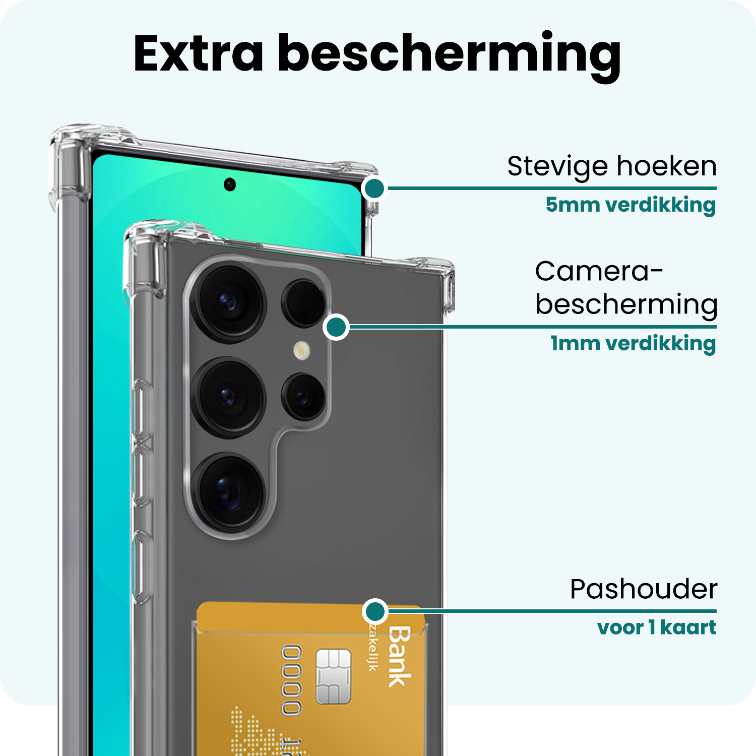 Forterra Forterra Samsung Galaxy S25 Ultra Hoesje Pashouder Met 2x Screenprotector