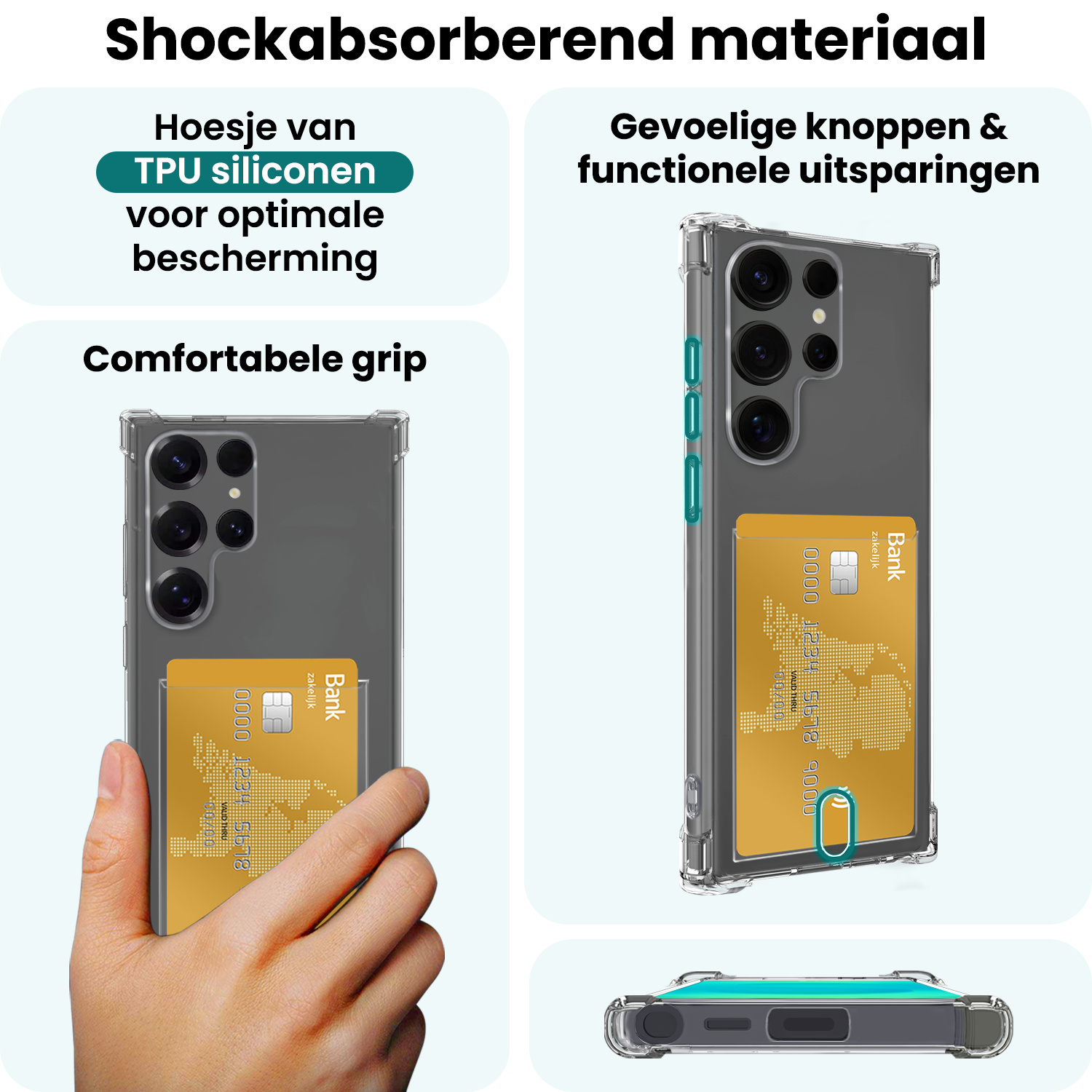 Forterra Forterra Samsung Galaxy S25 Ultra Hoesje Pashouder Met 2x Screenprotector