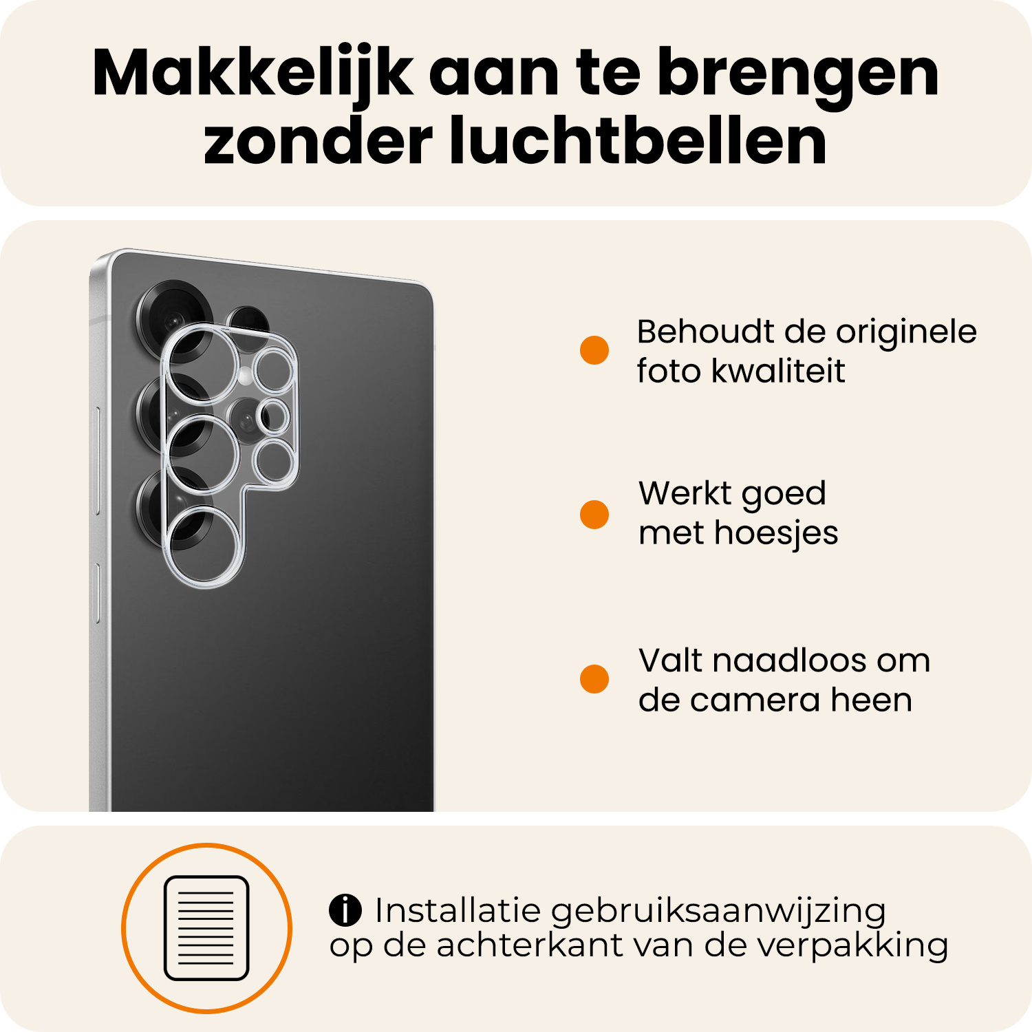 Nomfy Nomfy Samsung Galaxy S25 Ultra Camera Screenprotector - 2 PACK