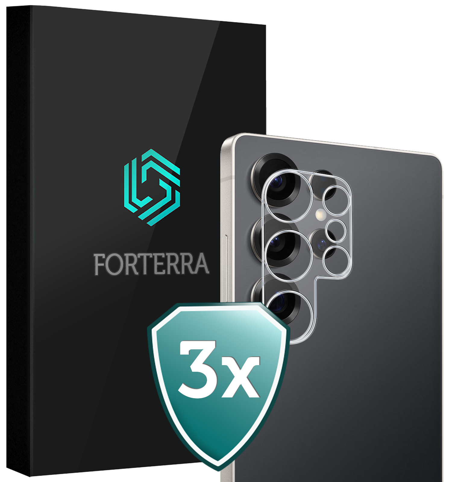 Forterra Forterra Samsung Galaxy S25 Ultra Camera Screenprotector - 3 PACK