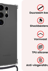 NoXx NoXx Samsung Galaxy S25 Ultra Hoesje Transparant Shockproof Met Zwart Koord
