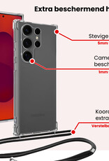 NoXx NoXx Samsung Galaxy S25 Ultra Hoesje Transparant Shockproof Met Zwart Koord