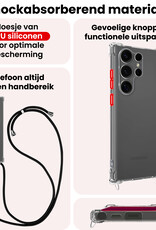 NoXx NoXx Samsung Galaxy S25 Ultra Hoesje Transparant Shockproof Met Zwart Koord