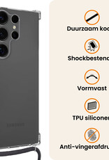Nomfy Nomfy Samsung Galaxy S25 Ultra Hoesje Transparant Shockproof Met Zwart Koord