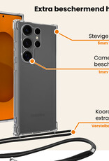 Nomfy Nomfy Samsung Galaxy S25 Ultra Hoesje Transparant Shockproof Met Zwart Koord