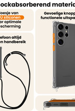 Nomfy Nomfy Samsung Galaxy S25 Ultra Hoesje Transparant Shockproof Met Zwart Koord