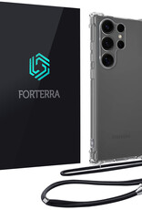 Forterra Forterra Samsung Galaxy S25 Ultra Hoesje Transparant Shockproof Met Zwart Koord
