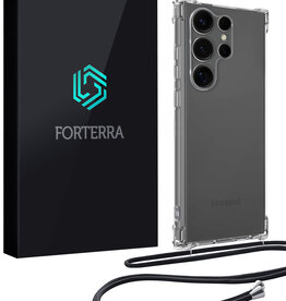 Forterra Forterra Samsung Galaxy S25 Ultra Hoesje Transparant Shockproof Met Zwart Koord