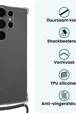 Forterra Forterra Samsung Galaxy S25 Ultra Hoesje Transparant Shockproof Met Zwart Koord