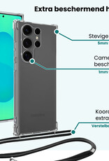 Forterra Forterra Samsung Galaxy S25 Ultra Hoesje Transparant Shockproof Met Zwart Koord