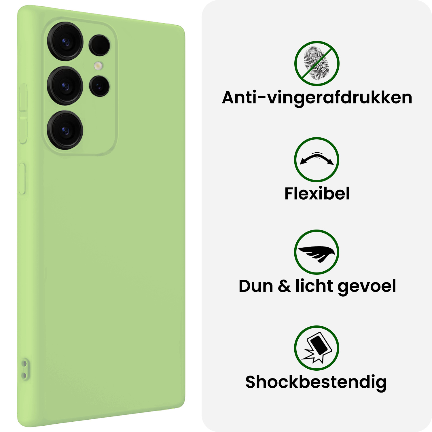 BASEY. BASEY. Samsung Galaxy S25 Ultra Hoesje Siliconen - Groen