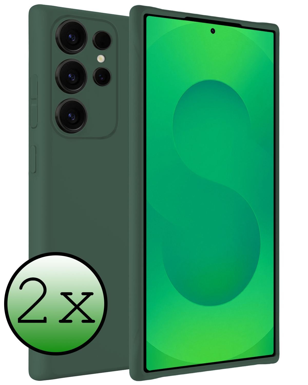 BASEY. BASEY. Samsung Galaxy S25 Ultra Hoesje Siliconen - Donkergroen - 2 PACK
