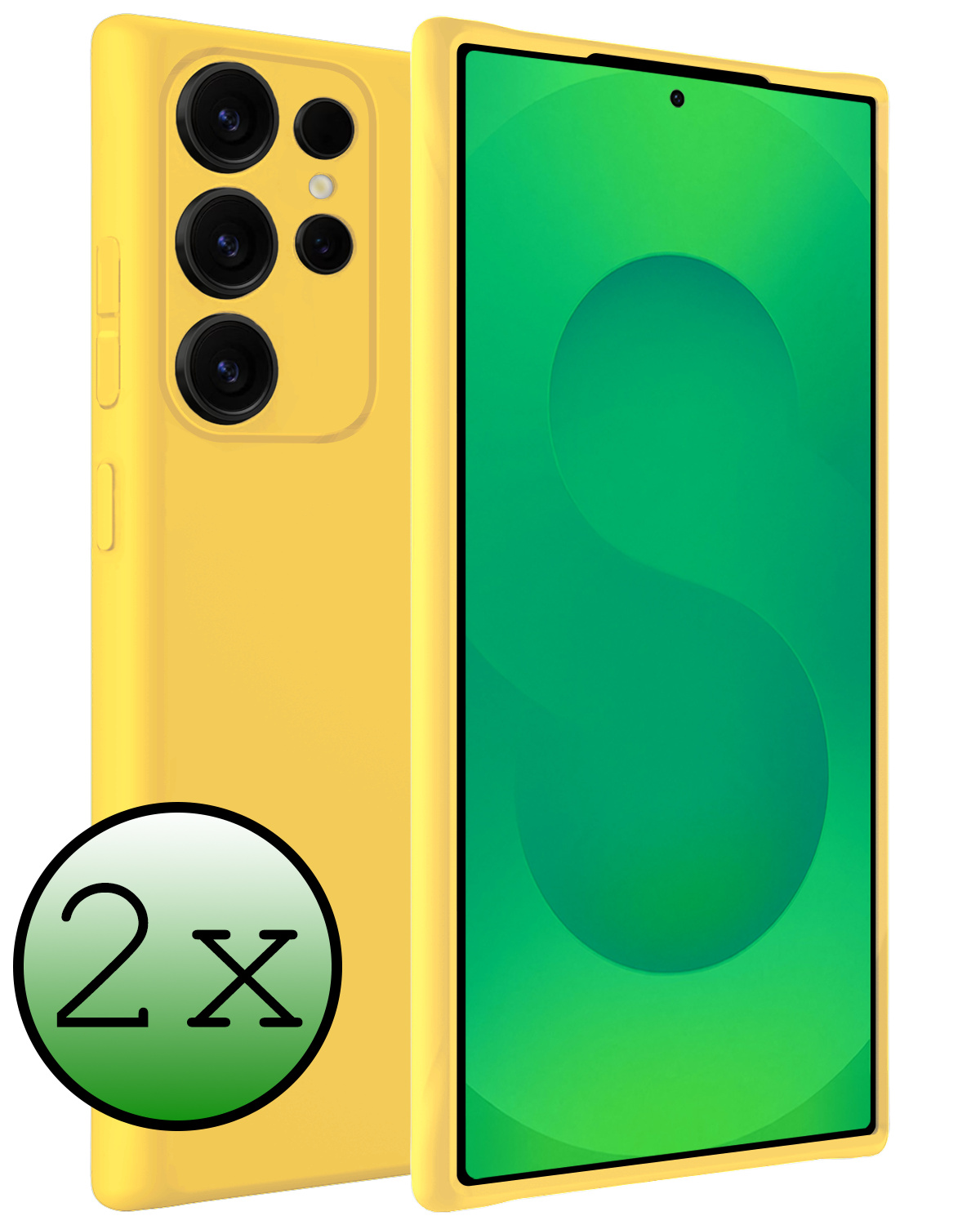 BASEY. BASEY. Samsung Galaxy S25 Ultra Hoesje Siliconen - Geel - 2 PACK