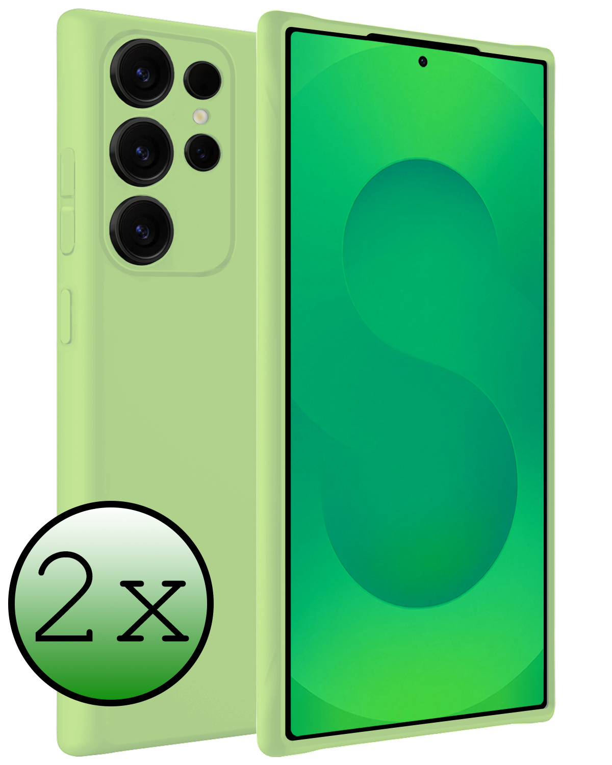 BASEY. BASEY. Samsung Galaxy S25 Ultra Hoesje Siliconen - Groen - 2 PACK