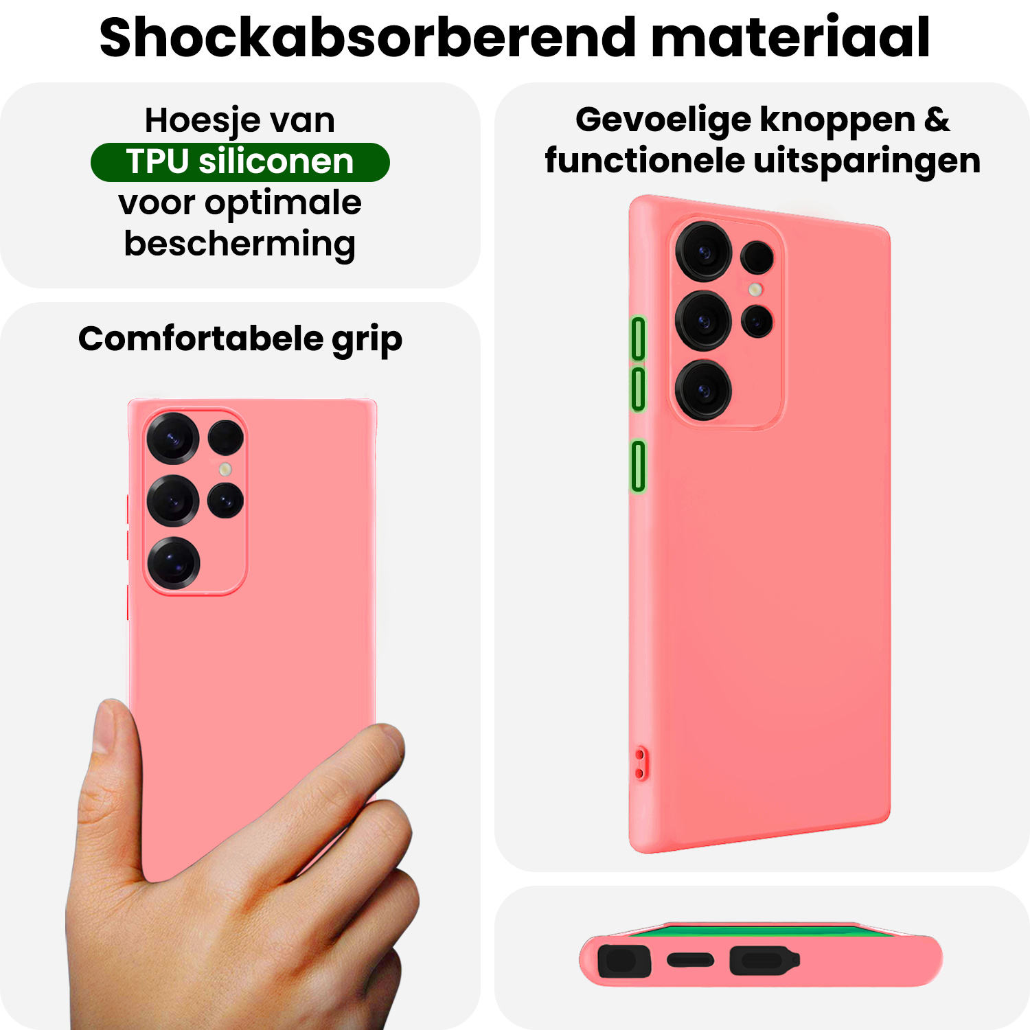 BASEY. BASEY. Samsung Galaxy S25 Ultra Hoesje Siliconen - Lichtroze - 2 PACK