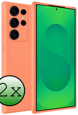 BASEY. BASEY. Samsung Galaxy S25 Ultra Hoesje Siliconen - Perzik - 2 PACK