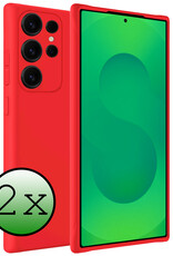 BASEY. BASEY. Samsung Galaxy S25 Ultra Hoesje Siliconen - Rood - 2 PACK