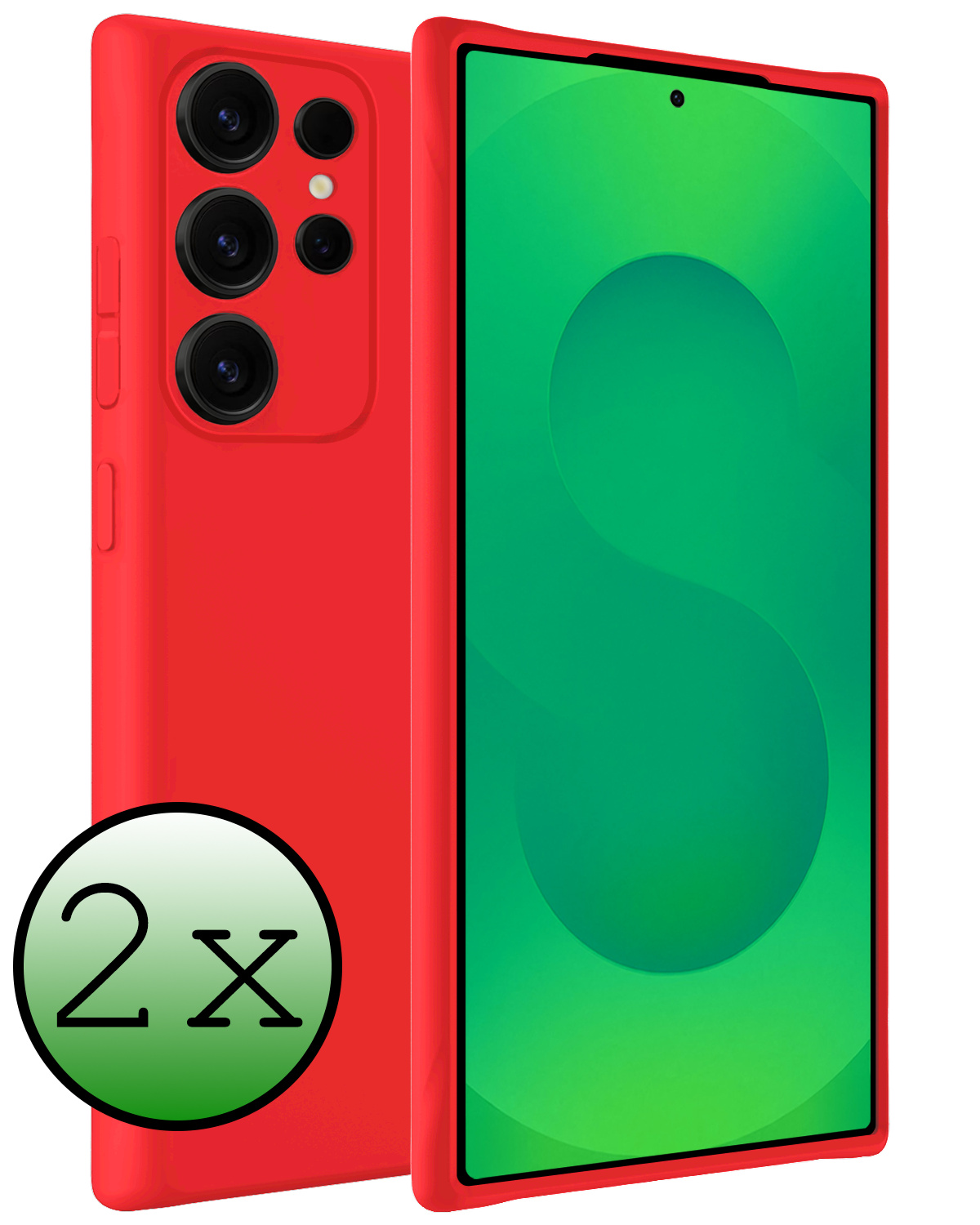 BASEY. BASEY. Samsung Galaxy S25 Ultra Hoesje Siliconen - Rood - 2 PACK