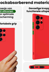 BASEY. BASEY. Samsung Galaxy S25 Ultra Hoesje Siliconen - Rood - 2 PACK