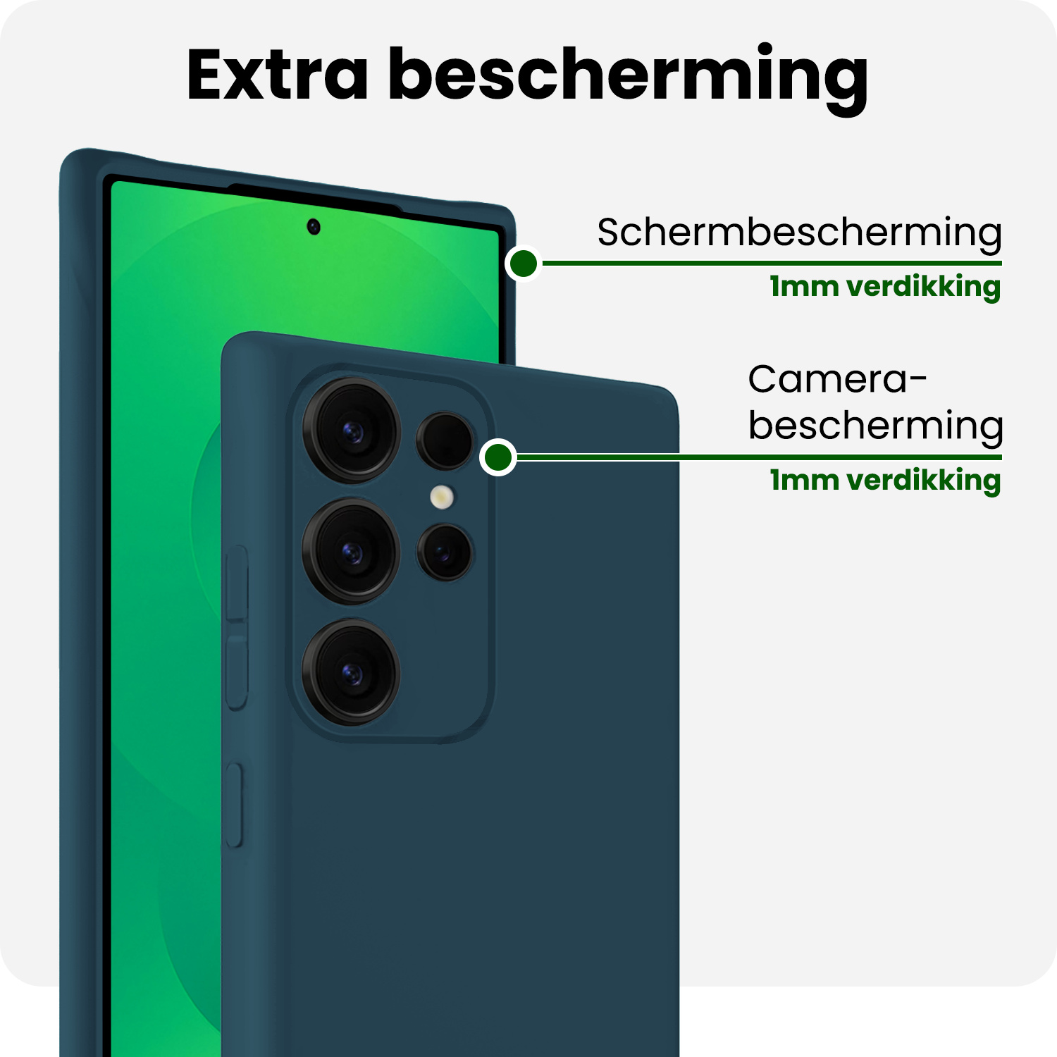 BASEY. BASEY. Samsung Galaxy S25 Ultra Hoesje Siliconen Met Screenprotector - Donkerblauw