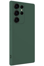 BASEY. BASEY. Samsung Galaxy S25 Ultra Hoesje Siliconen Met Screenprotector - Donkergroen
