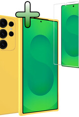 BASEY. BASEY. Samsung Galaxy S25 Ultra Hoesje Siliconen Met Screenprotector - Geel