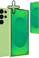 BASEY. BASEY. Samsung Galaxy S25 Ultra Hoesje Siliconen Met Screenprotector - Groen