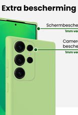 BASEY. BASEY. Samsung Galaxy S25 Ultra Hoesje Siliconen Met Screenprotector - Groen