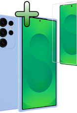 BASEY. BASEY. Samsung Galaxy S25 Ultra Hoesje Siliconen Met Screenprotector - Lichtblauw