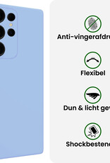 BASEY. BASEY. Samsung Galaxy S25 Ultra Hoesje Siliconen Met Screenprotector - Lichtblauw