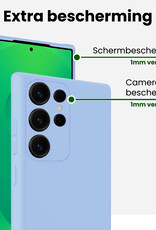 BASEY. BASEY. Samsung Galaxy S25 Ultra Hoesje Siliconen Met Screenprotector - Lichtblauw