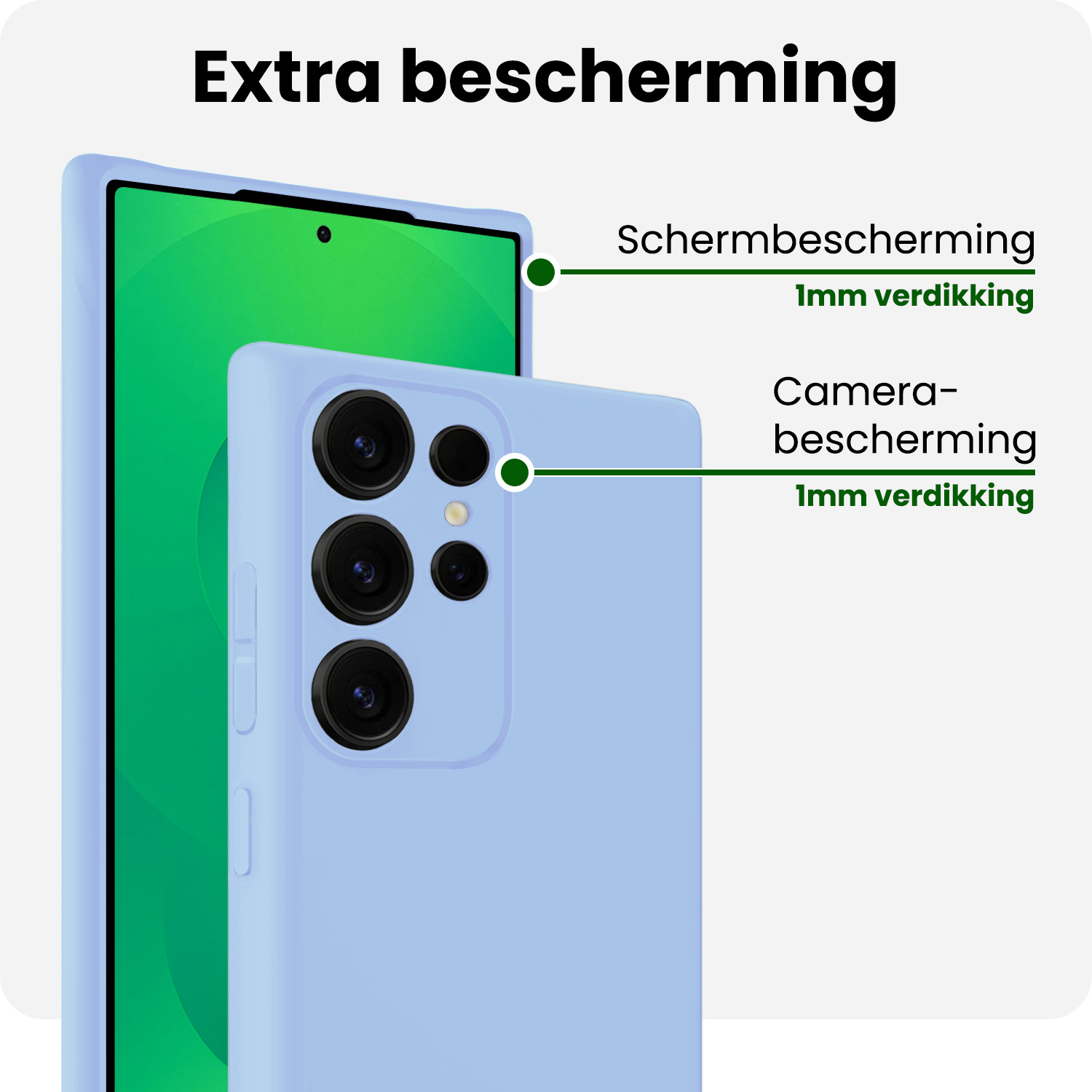 BASEY. BASEY. Samsung Galaxy S25 Ultra Hoesje Siliconen Met Screenprotector - Lichtblauw