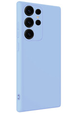 BASEY. BASEY. Samsung Galaxy S25 Ultra Hoesje Siliconen Met Screenprotector - Lichtblauw