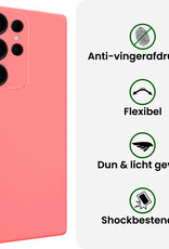BASEY. BASEY. Samsung Galaxy S25 Ultra Hoesje Siliconen Met Screenprotector - Lichtroze