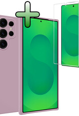 BASEY. BASEY. Samsung Galaxy S25 Ultra Hoesje Siliconen Met Screenprotector - Lila