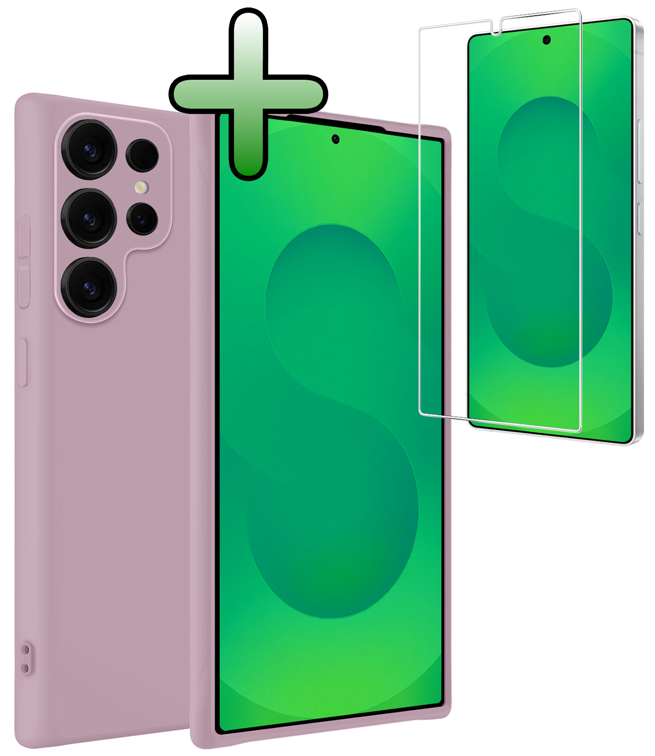 BASEY. BASEY. Samsung Galaxy S25 Ultra Hoesje Siliconen Met Screenprotector - Lila