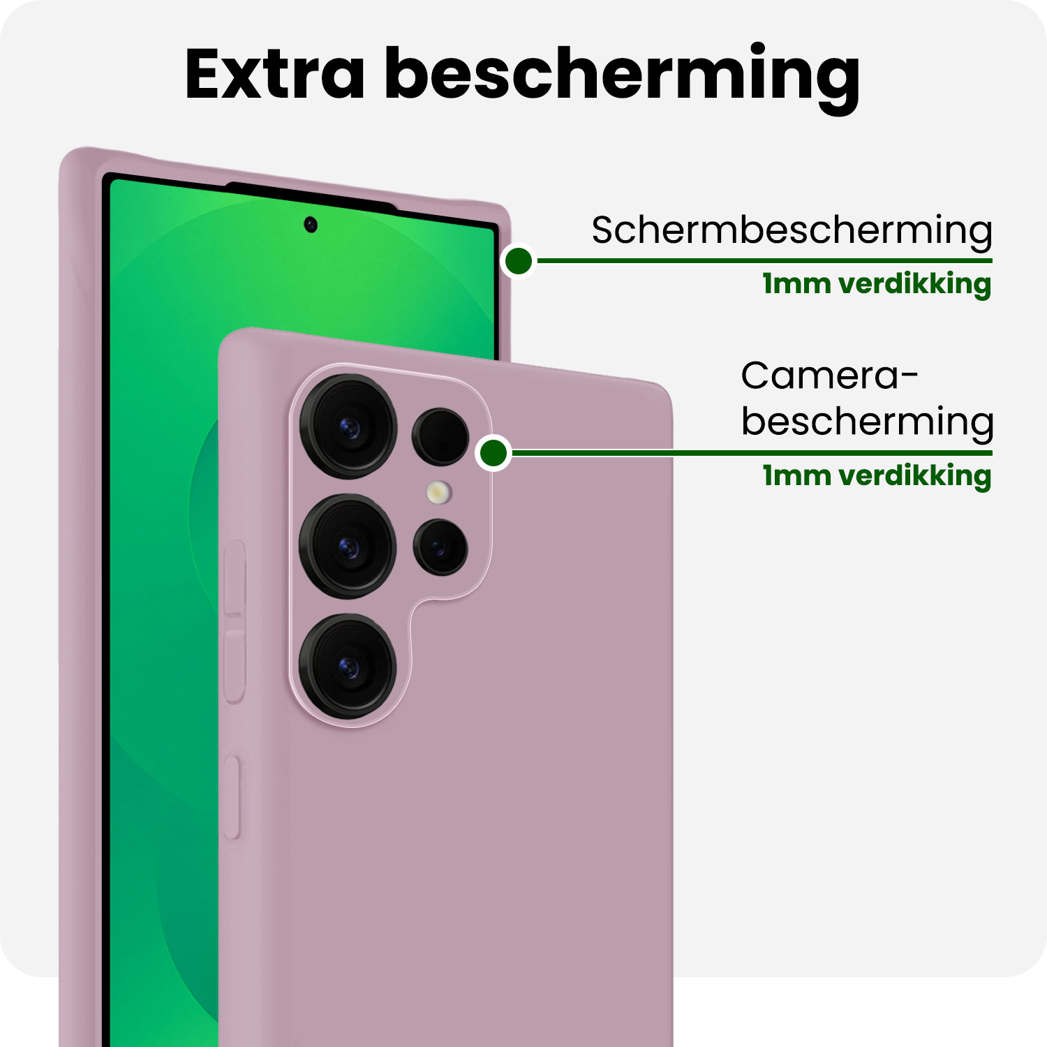 BASEY. BASEY. Samsung Galaxy S25 Ultra Hoesje Siliconen Met Screenprotector - Lila