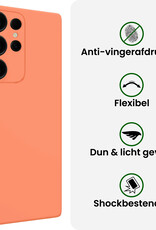 BASEY. BASEY. Samsung Galaxy S25 Ultra Hoesje Siliconen Met Screenprotector - Perzik