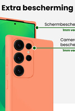 BASEY. BASEY. Samsung Galaxy S25 Ultra Hoesje Siliconen Met Screenprotector - Perzik