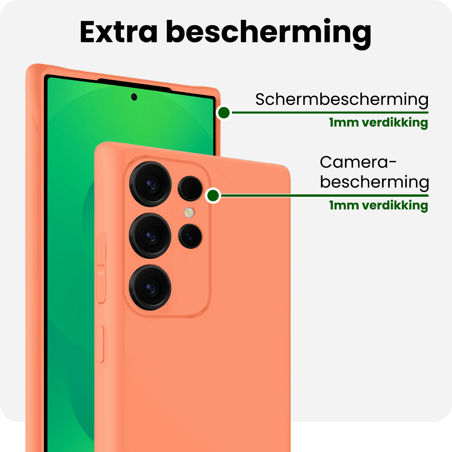 BASEY. BASEY. Samsung Galaxy S25 Ultra Hoesje Siliconen Met Screenprotector - Perzik