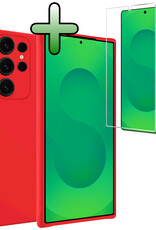 BASEY. BASEY. Samsung Galaxy S25 Ultra Hoesje Siliconen Met Screenprotector - Rood