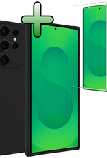 BASEY. BASEY. Samsung Galaxy S25 Ultra Hoesje Siliconen Met Screenprotector - Zwart