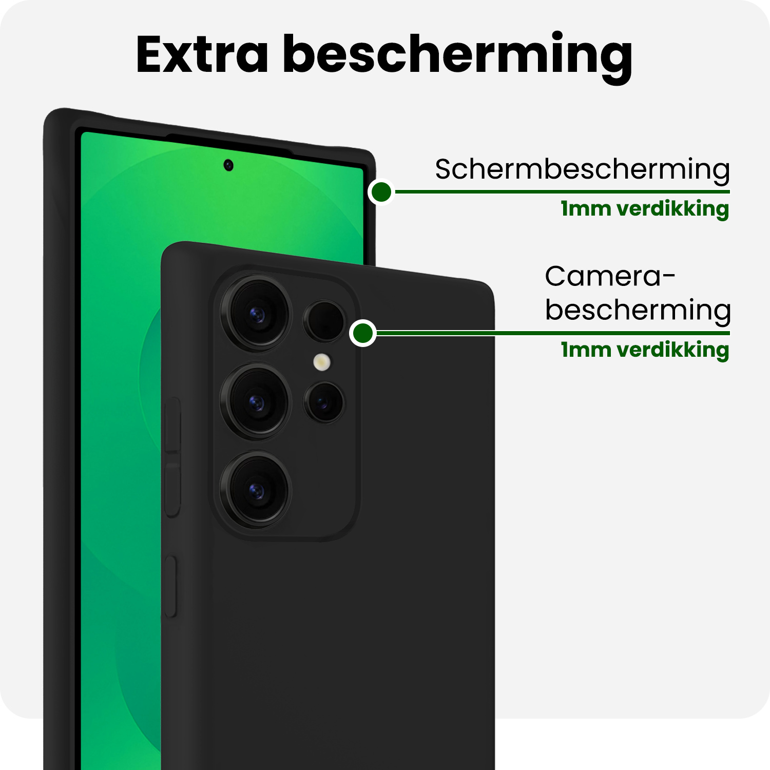 BASEY. BASEY. Samsung Galaxy S25 Ultra Hoesje Siliconen Met Screenprotector - Zwart