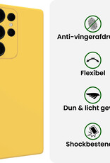 BASEY. BASEY. Samsung Galaxy S25 Ultra Hoesje Siliconen Met 2x Screenprotector - Geel